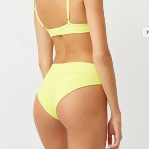 NWT Frankie's Bikinis | Gavin Cheeky Ribbed Bikini Bottom | Lemonade | Size M